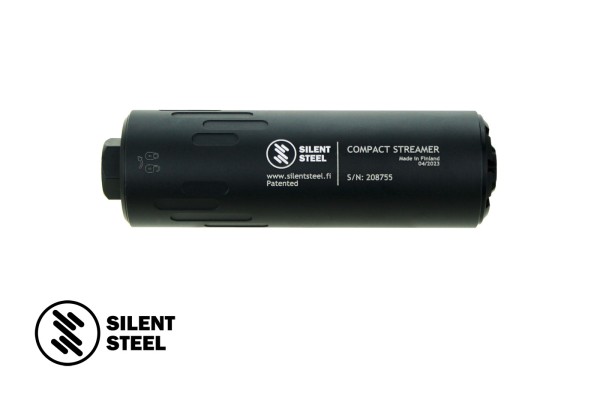 SILENT STEEL Compact Baffle Streamer AL 9.00 AB 1/2-28 UNEF