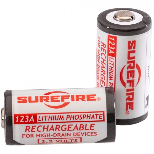 SUREFIRE SFLFP123 Lithium Iron Phosphate Rechargeable Batteries 2pcs