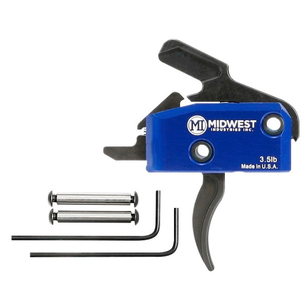 MIDWEST INDUSTRIES Enhanced AR15 Drop in Curved Trigger 3.5lb Single Stage w/ Anti Walk Pins