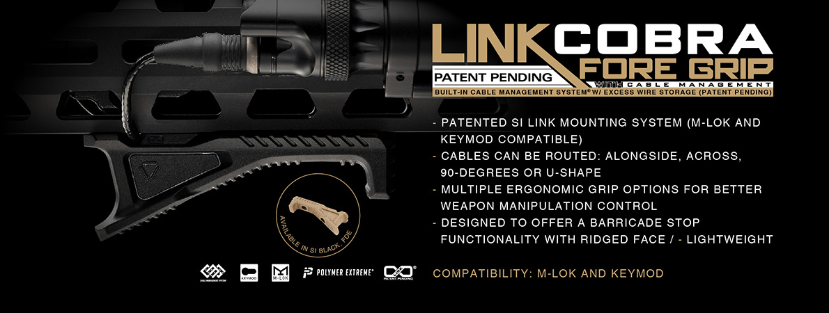 STRIKE-INDUSTRIES-M-LOK-KEYMOD-LINK-Cobra-Fore-Grip-Foregrip-with-Cable-Management-for-Surefire-SI-AR-CMS-CFG-_Banner